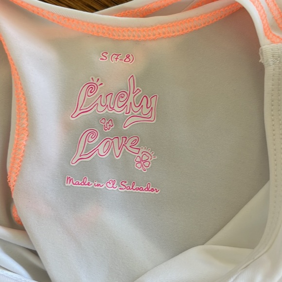 Lucky in Love Crossover Tennis Tee - Size Small (7/8) - New with Tag - Picture 7 of 11
